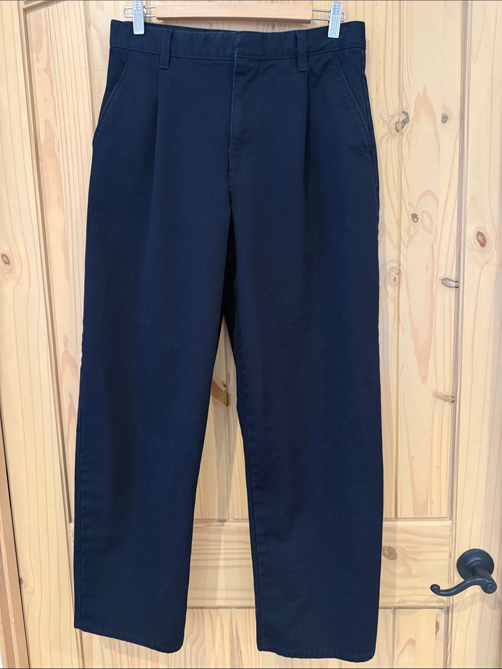 Uniqlo Barrel Leg Pants Chinos Navy Blue Mens UNISEX EUC